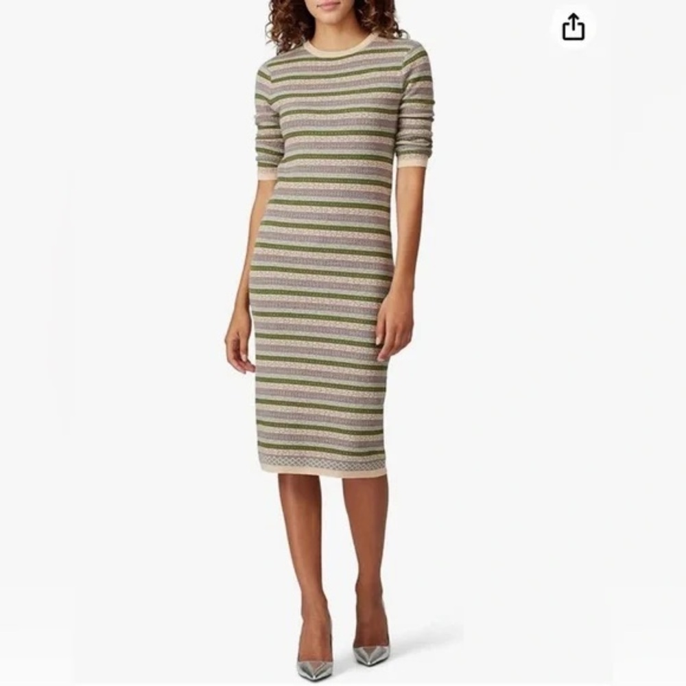 Sweet Baby Jamie Cute retro y2k style Stripe Cozy Sweater midi Dress